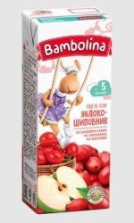Сок, Bambolina (Бамболина) 200 мл яблоко шиповник с 5 мес.