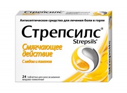 Стрепсилс с медом и лимоном табл. д/рассас. 24 шт.