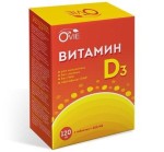 Витамин D3 D-солнце, Ovie (Ови) таблетки для рассасывания 600 МЕ 0.22 г 120 шт БАД к пище (витамин Д3 для иммунитета)